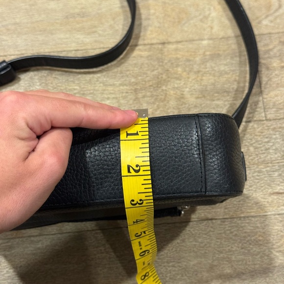 AllSaints Black Pebbled Leather Captain Camera Crossbody Bag Purse Retired - Picture 7 of 9